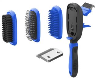 5-in-1 Deshedding Brush (Color: Blue)