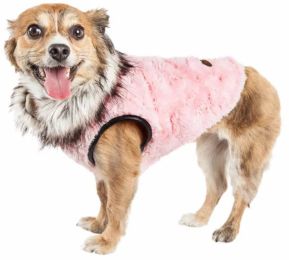 Pet Life Luxe 'Pinkachew' Charming Designer Mink Fur Dog Coat Jacket (Size: XSmall)