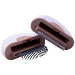 LYNX 2-in-1 Travel Comb and Deshedder (Color/Size: Brown-L)