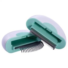 LYNX 2-in-1 Travel Comb and Deshedder (Color/Size: Green-SM)