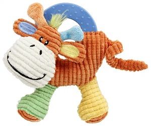 'Moo-cifier' Plush Teething Puppy Toy (Color: Orange)