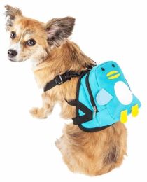 Pet Life 'Waggler Hobbler' Large-Pocketed Compartmental Animated Dog Harness Backpack (Size: M)