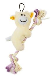 Pet Life 'Broom-Lick' Plush Dog Toy Rope (Color: Yellow)