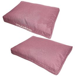 Raised Dog Bed Touchdog 'Hushky' Water-Resistant Rectangular (Color/Size: Pink-SM)