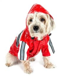 Reflective Waterproof Adjustable PVC Dog Raincoat (Size: SM)