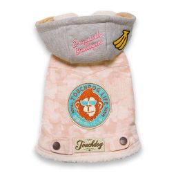 Retro-Denim Dog Coat (Color: Pink, Size: Small)