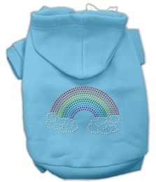 Rhinestone Rainbow Dog Hoodies (Color/Size: Baby Blue-XXL)