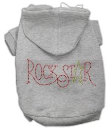 Rock Star Rhinestone Dog Hoodies (Color/Size: Grey-S)