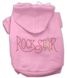 Rock Star Rhinestone Dog Hoodies (Color/Size: Pink-XS)