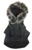 Ruff-Choppered Denim Fashioned Wool Dog Coat