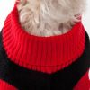 Snowflake Cable-Knit Ribbed Fashion Turtle Neck Dog Sweater