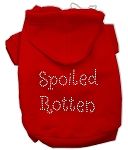 Spoiled Rotten Rhinestone Dog Hoodie (Color/Size: Red-XXL)