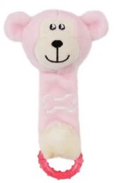 'Moo-Born' Plush Squeaky Teething Dog Toy (Color: Pink)