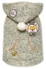 Touchdog Hippie Embellished Designer Sleeveless Pompom Pet Dog Hooded Sweater