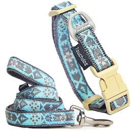 Touchdog 'Shape Patterned' Tough Stitched Embroidered Collar and Leash (Size: SM)