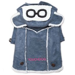 Touchdog 'Tuskegee' Aero-Vintage Designer Dog Coat (Color: Blue, Size: X-Small)