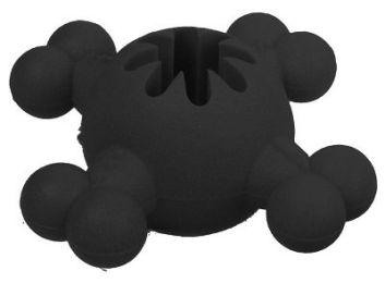 'Quadra-Bone' TPR Treat Dispensing Dog Toy (Color: Black)