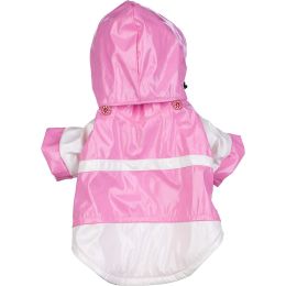 Two-Tone PVC Waterproof Adjustable Dog Raincoat (Size: M)