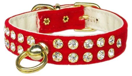 Velvet #31 Red Dog Collar (Size: 12)