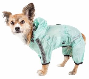 Torrential Shield Waterproof Adjustable Dog Raincoat (Color/Size: Green-XS)