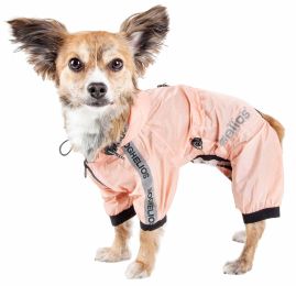 Torrential Shield Waterproof Adjustable Dog Raincoat (Color/Size: Pink-XL)